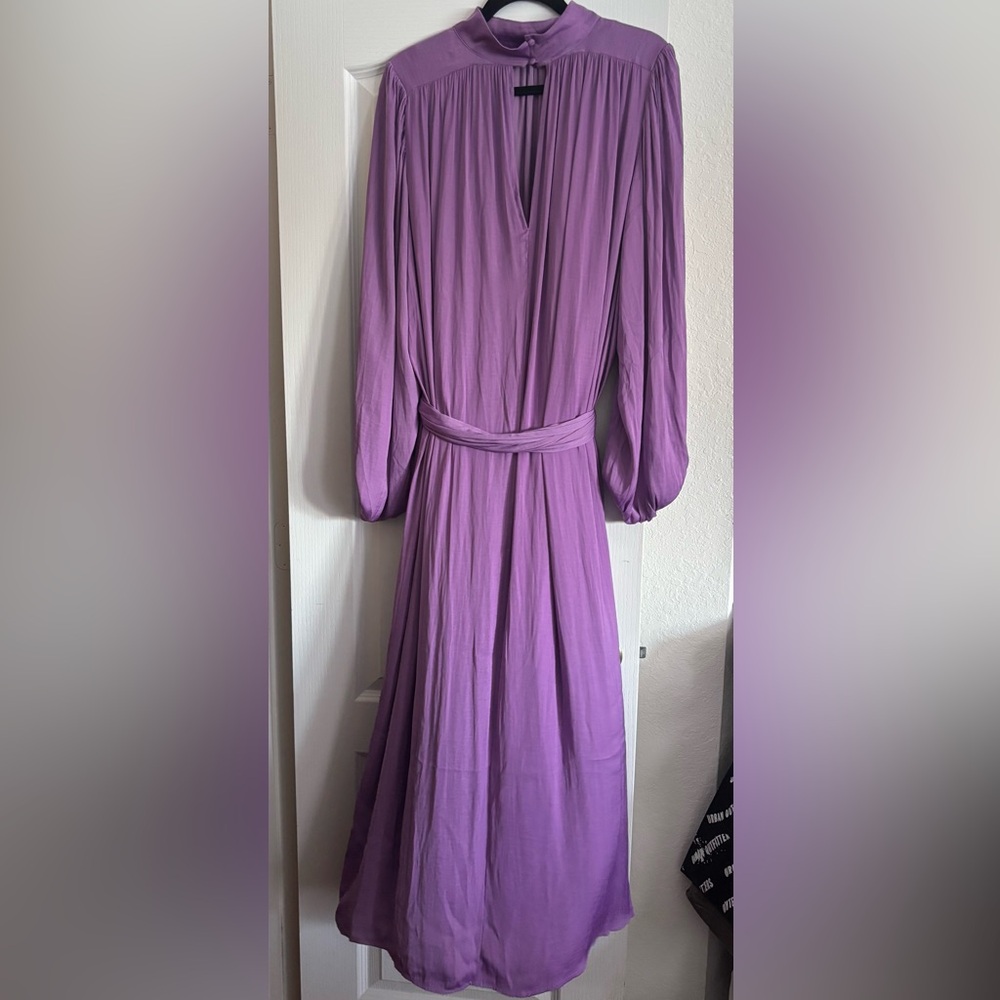 Banana Republic Purple Long Sleeve Midi Dress - Picture 4 of 5